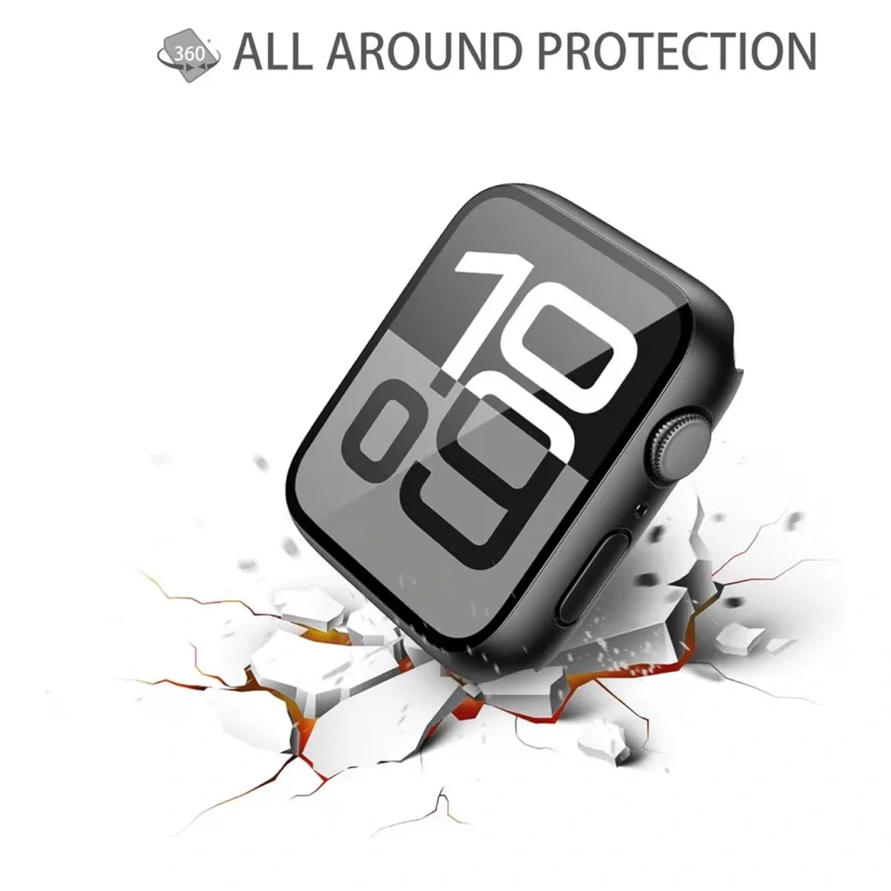 Misxi 2 Pack Tempered Glass Case Compatible for Apple Watch 11 / 10 46mm